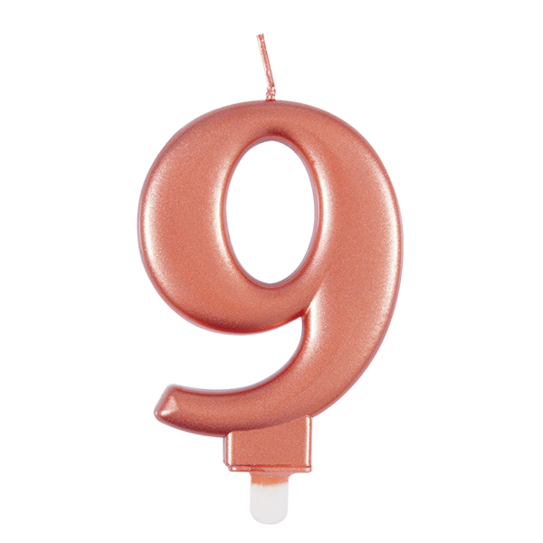 Candle Number 9 Rose Gold